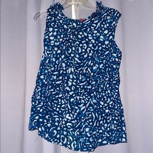 Cute blue cheetah tank top